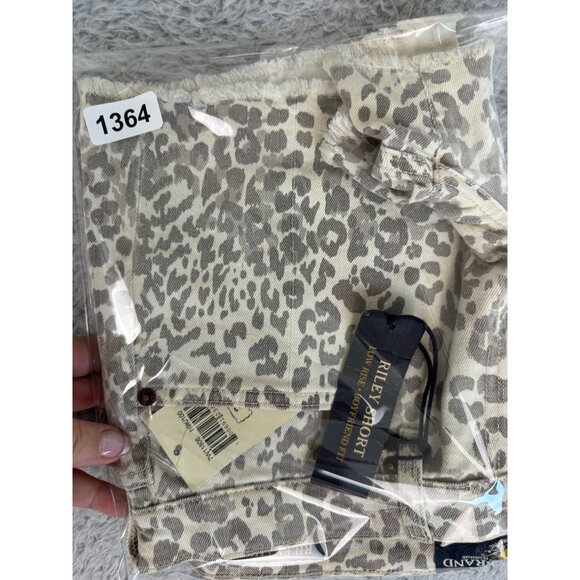 Lucky Brand Womens Riley Animal Print Denim Shorts Size 6/28 Spring Cheetah - Picture 15 of 16
